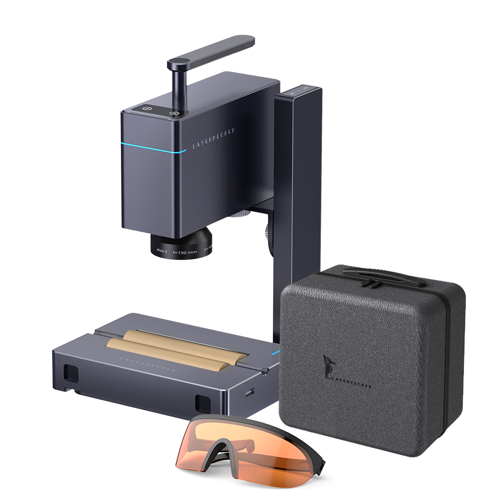 LaserPecker 2 Laser Engraver Accessories, Machine Storage Case + Roller  Storage Case + Cutting Plate + Bluetooth Dongle + Batch Engraving Button +
