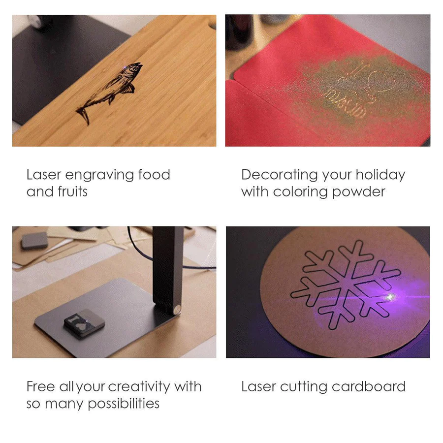 LaserPecker 1 Pro (Basic) Laser Engraver, DIY Mini Etcher Portable Design High Precision Engraving for Wood Felt Leather - Prote, Aluminum