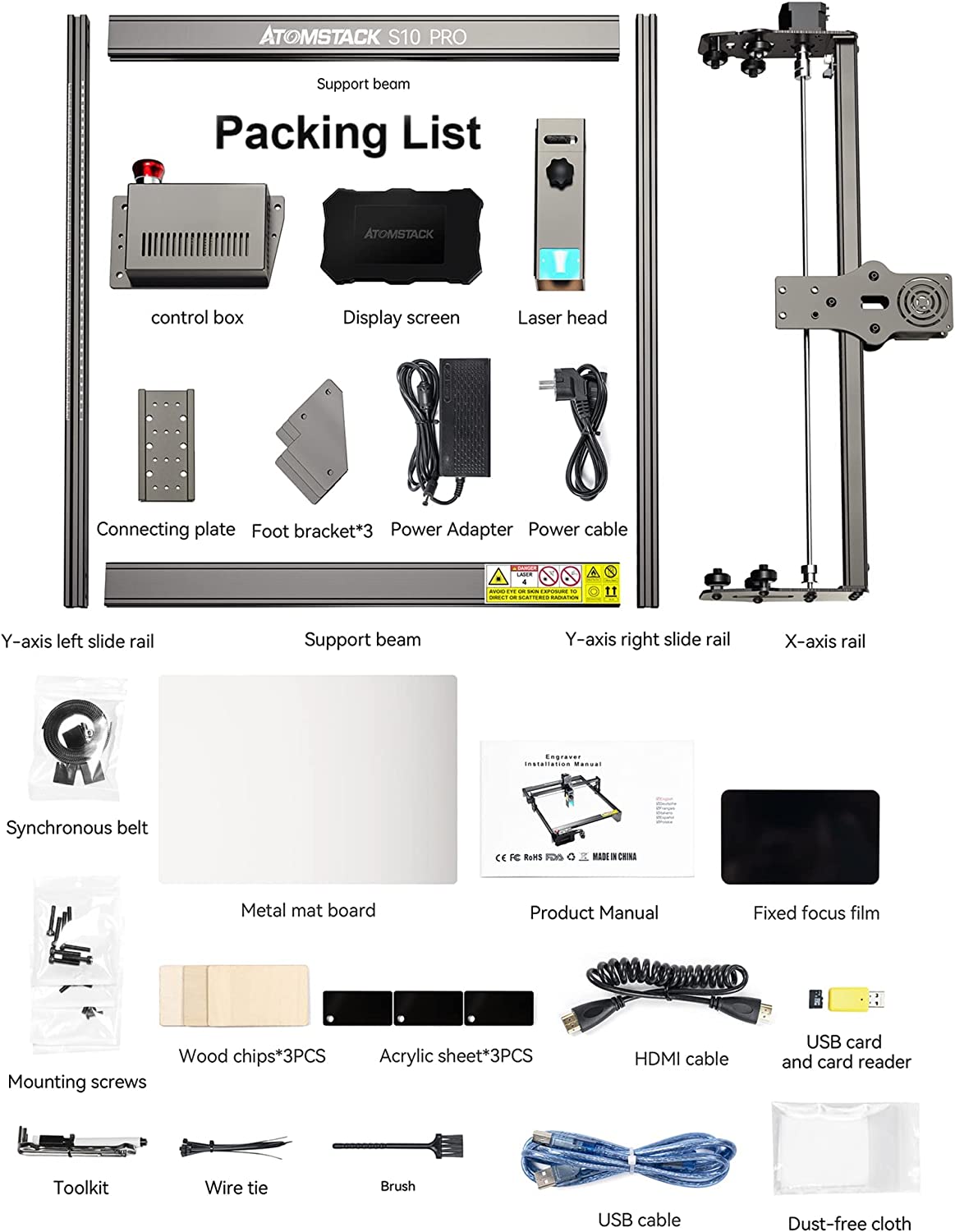 Atomstack S10 Controller Atomstack S10 PRO Laser Engraver Dual Compressed Spot Fixed-Focus