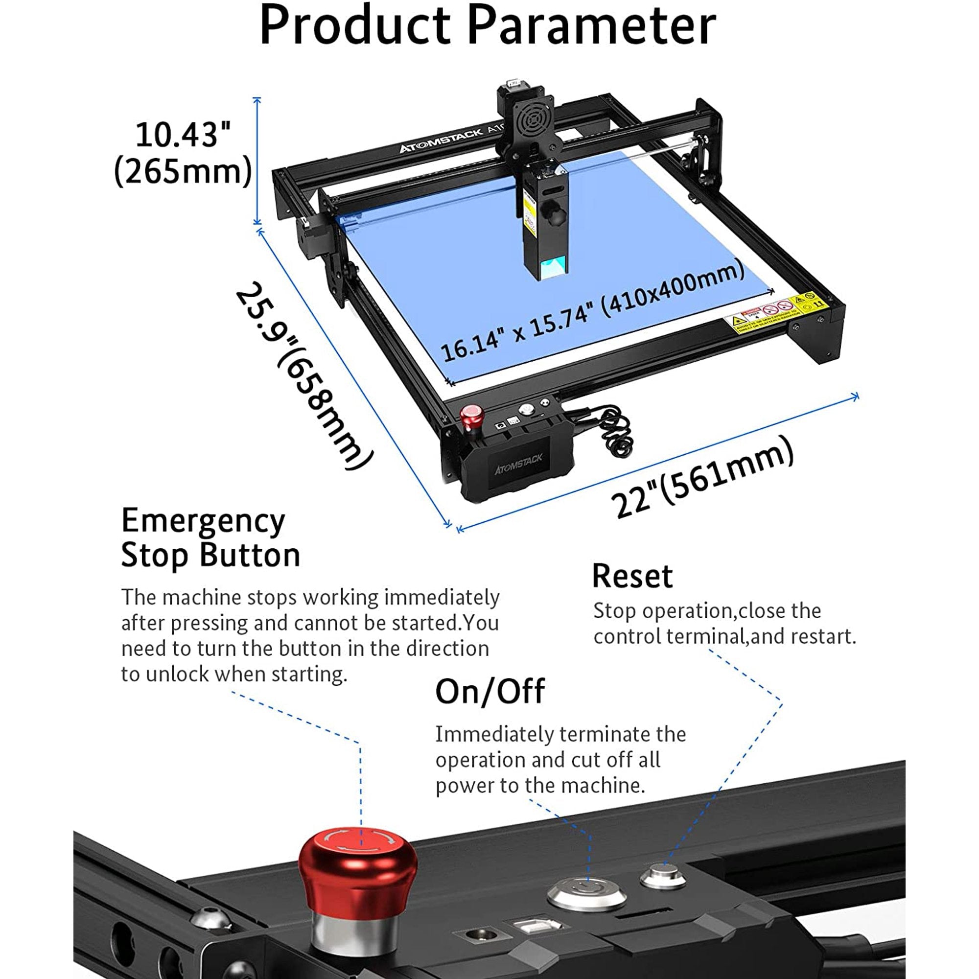 Atomstack A10 Riser Atomstack A10 Pro Laser Engraving Machine Laser Cutter for Wood Metal
