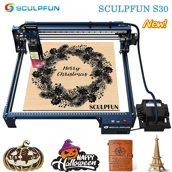 SCULPFUN S30 Pro Max 20W Laser Engraver Cutter with Automatic Full Air  Assist Kit