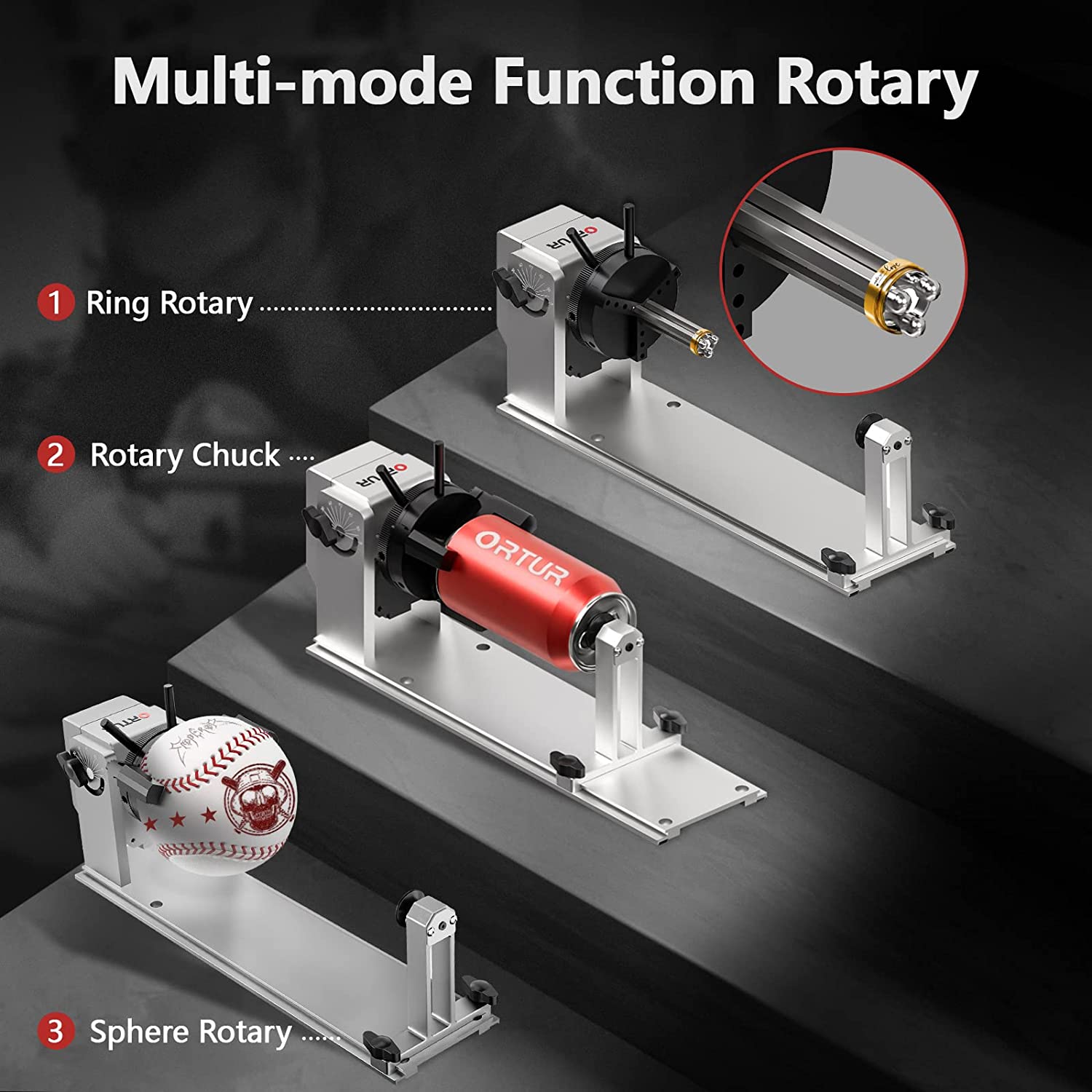 Rotary Chuck Array Ortur Y-axis Rotary Chuck for Most Laser Engravers Rotary Engraving