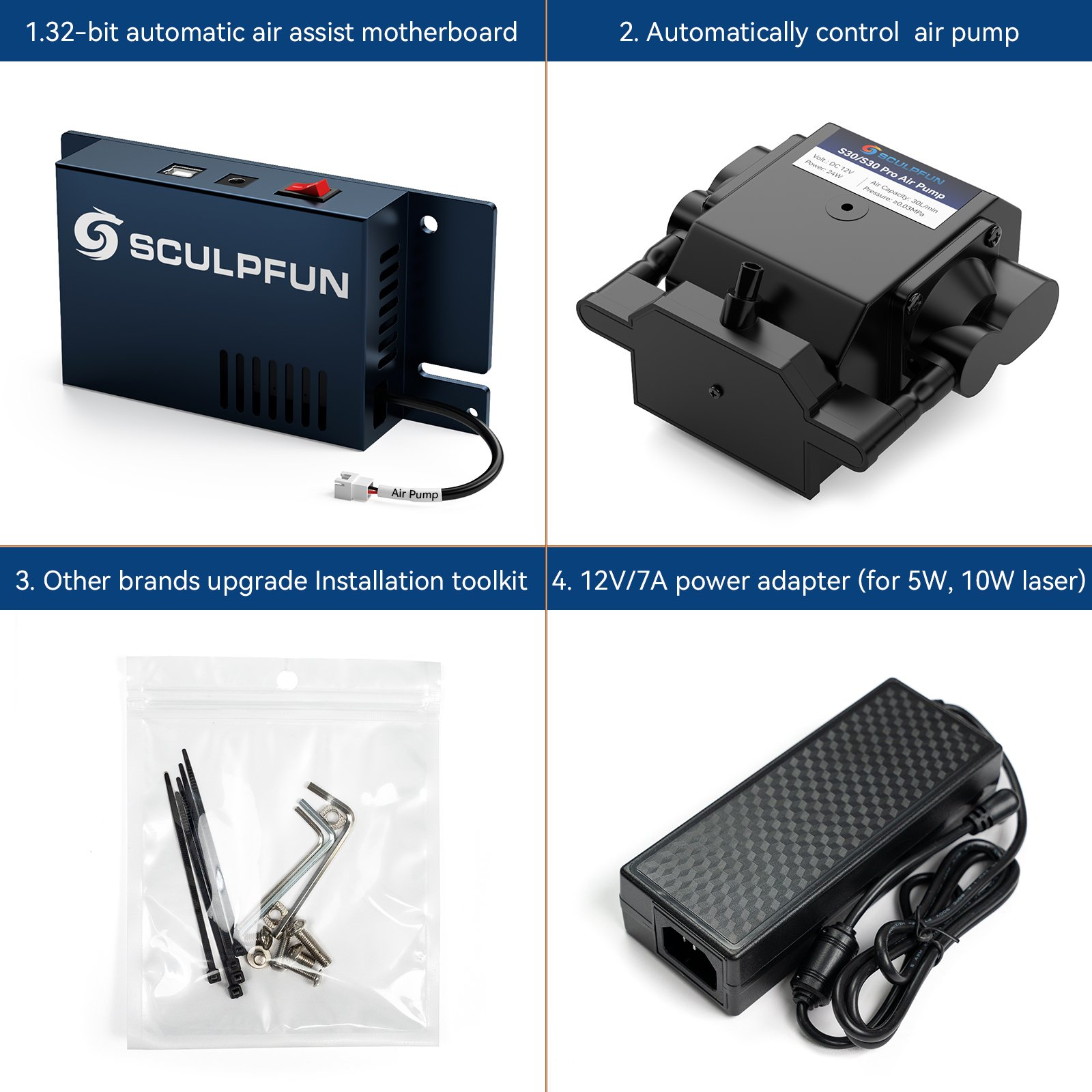 SCULPFUN Automatic Air Assist Kit For S9/S10 Laser Engraving Machine
