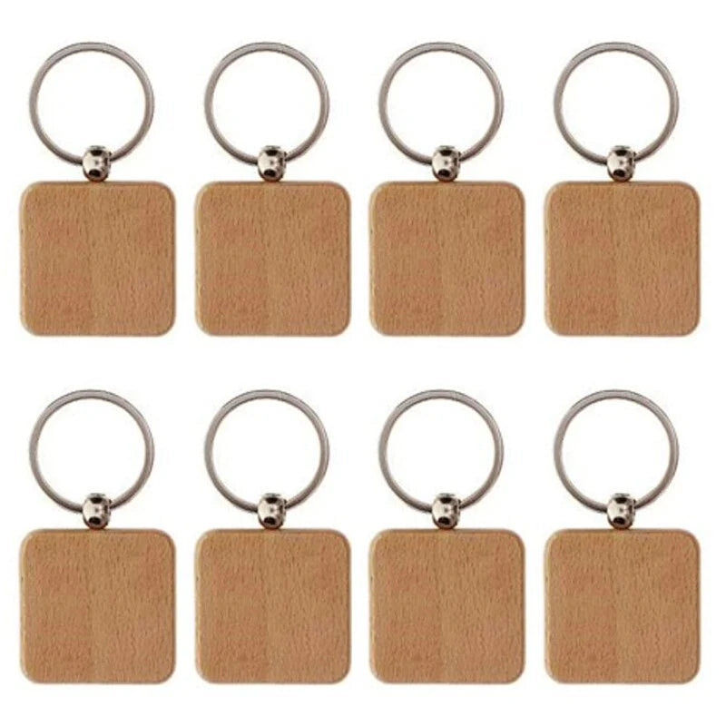 TEHAUX 7pcs Key Holder Wood Keychain Blanks Wood Key Chain Wooden Keychain  for Diy Wooden Blank Keychain Leather Keychain Diy Keychain Novelty