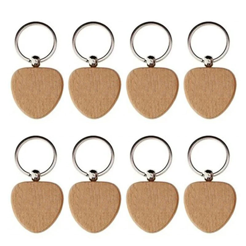 20Pcs DIY Wooden Blank Key Chain For Laser Engraving Gift Crafts