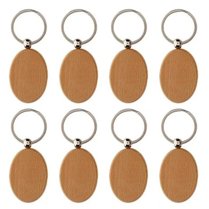 20 Pack Blank Wooden Chain Rectangle Key Tag Key DIY Wood Keychains Key  Wood Engraving Blanks Pet Souvenir Plate