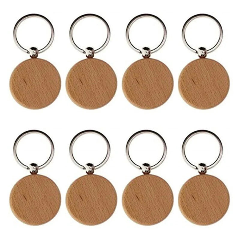 Wood Keychain Blank Personalized Wood Keychain Round Wood Keychain
